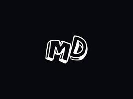 Typografie md Logo Symbol, schwarz Weiß md Farbe Logo Brief Vektor