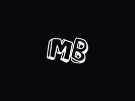 Typografie mb Logo Symbol, schwarz Weiß mb Farbe Logo Brief Vektor