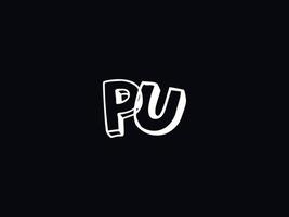 kreativ pu Brief Logo, Monogramm pu schwarz Weiß Brief Logo Design vektor