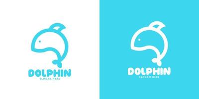 Delfin Fisch Logo minimalistisch modern Vektor eps