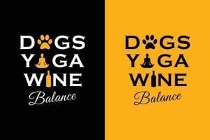 hund yoga vin t-shirt design vektor