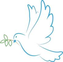 Symbol von Welt. Taube. fliegend Taube hält Ast. Frieden. Symbol von Liebe, Freiheit. Taube. vektor