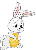 örat gnagare. söt tecknad serie kanin. söt fluffig grå kanin. kanin. kanin. påsk kanin. vektor