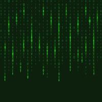 Zahlen auf das Bildschirm. Digital Strom von binär Code. binär Code. Matrix. einer null. vektor