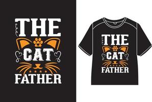das Katze Vater T-Shirt Design vektor