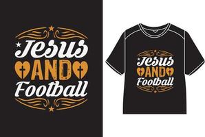 Jesus och fotboll t-shirt design vektor