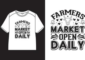 Bauern' Markt öffnen Täglich T-Shirt Design vektor