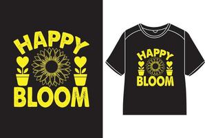 Lycklig blomma t-shirt design vektor