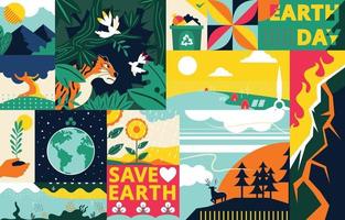 Happy Earth Day Awareness Konzeptkunst vektor
