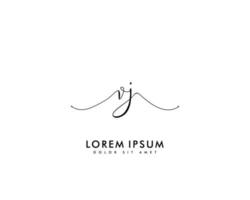 första brev vj feminin logotyp skönhet monogram och elegant logotyp design, handstil logotyp av första signatur, bröllop, mode, blommig och botanisk med kreativ mall vektor