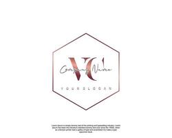 Initiale Brief vc feminin Logo Schönheit Monogramm und elegant Logo Design, Handschrift Logo von Initiale Unterschrift, Hochzeit, Mode, Blumen- und botanisch mit kreativ Vorlage vektor