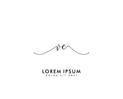 första brev vc feminin logotyp skönhet monogram och elegant logotyp design, handstil logotyp av första signatur, bröllop, mode, blommig och botanisk med kreativ mall vektor