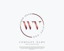 Initiale Brief wv feminin Logo Schönheit Monogramm und elegant Logo Design, Handschrift Logo von Initiale Unterschrift, Hochzeit, Mode, Blumen- und botanisch mit kreativ Vorlage vektor