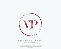 Initiale Brief vp feminin Logo Schönheit Monogramm und elegant Logo Design, Handschrift Logo von Initiale Unterschrift, Hochzeit, Mode, Blumen- und botanisch mit kreativ Vorlage vektor