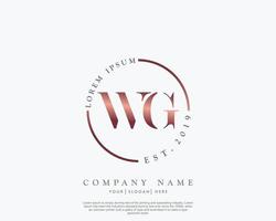 Initiale Brief wg feminin Logo Schönheit Monogramm und elegant Logo Design, Handschrift Logo von Initiale Unterschrift, Hochzeit, Mode, Blumen- und botanisch mit kreativ Vorlage vektor