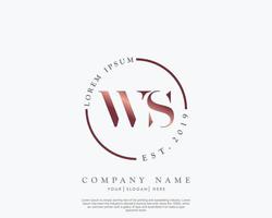 Initiale Brief ws feminin Logo Schönheit Monogramm und elegant Logo Design, Handschrift Logo von Initiale Unterschrift, Hochzeit, Mode, Blumen- und botanisch mit kreativ Vorlage vektor