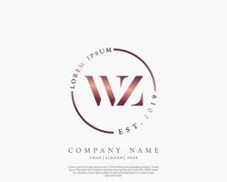 Initiale Brief wz feminin Logo Schönheit Monogramm und elegant Logo Design, Handschrift Logo von Initiale Unterschrift, Hochzeit, Mode, Blumen- und botanisch mit kreativ Vorlage vektor