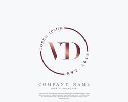 Initiale Brief vd feminin Logo Schönheit Monogramm und elegant Logo Design, Handschrift Logo von Initiale Unterschrift, Hochzeit, Mode, Blumen- und botanisch mit kreativ Vorlage vektor