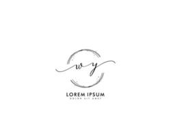 första brev wy feminin logotyp skönhet monogram och elegant logotyp design, handstil logotyp av första signatur, bröllop, mode, blommig och botanisk med kreativ mall vektor