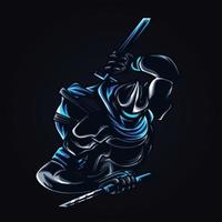 Ninja Fighter Artwork Illustration vektor