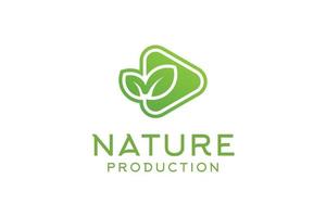 natur produktion grön logotyp video spela vektor