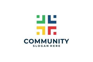 Gemeinschaft zusammen schützen Erfolg Logo Design vektor