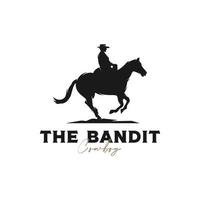 Vektor Western Bandit wild Westen Cowboy Logo Design