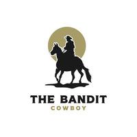 Vektor Western Bandit wild Westen Cowboy Logo Design