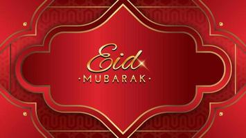 eid mubarak hälsning kort mall elegant design, islamic bakgrund med arabicum kalligrafi vektor