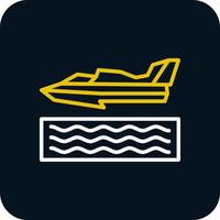 Wasserflugzeug-Rennvektor-Icon-Design vektor