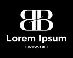 klassisk brev b bb hb monogram skära ut skönhet vågig hår symbol salong frisör varumärke design vektor