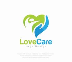 Liebe Pflege Logo Konzept vektor