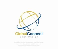 värld klot logotyp eller global logotyp vektor