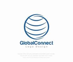 värld klot logotyp eller global logotyp vektor