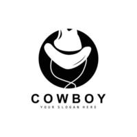 cowboy hatt logotyp, texas cowboy design, Västra Land sheriff hatt vektor, silhuett ikon vektor