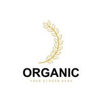 Weizen Reis Logo, landwirtschaftlich organisch Pflanzen Vektor, Luxus Design golden Bäckerei Zutaten vektor