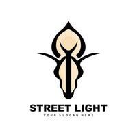 Straße Licht Logo, Blitz Laterne Vektor, Vorlage Symbol retro klassisch Jahrgang Design vektor