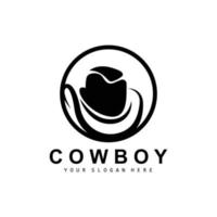 cowboy hatt logotyp, texas cowboy design, Västra Land sheriff hatt vektor, silhuett ikon vektor