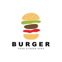 Burger Logo, schnell Essen Design, Brot und Gemüse Vektor, schnell Essen Restaurant Marke Symbol Illustration vektor