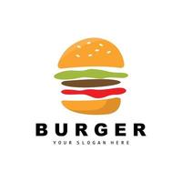 Burger Logo, schnell Essen Design, Brot und Gemüse Vektor, schnell Essen Restaurant Marke Symbol Illustration vektor