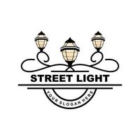 Straße Licht Logo, Blitz Laterne Vektor, Vorlage Symbol retro klassisch Jahrgang Design vektor