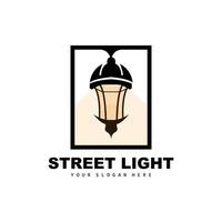 Straße Licht Logo, Blitz Laterne Vektor, Vorlage Symbol retro klassisch Jahrgang Design vektor