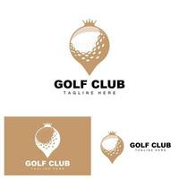 golf boll logotyp, vektor pinne golf. utomhus- sporter spel, disciplin design, ikon mall