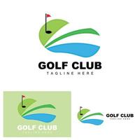 golf boll logotyp, vektor pinne golf. utomhus- sporter spel, disciplin design, ikon mall