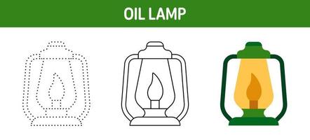 olja lampa spårande och färg kalkylblad för barn vektor