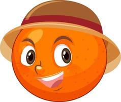 orange Zeichentrickfigur mit Gesichtsausdruck vektor