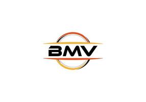 bmv brev royalty ellips form logotyp. bmv borsta konst logotyp. bmv logotyp för en företag, företag, och kommersiell använda sig av. vektor