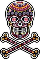 mexikansk sockerskalle mönster, vintage design för t-shirts vektor