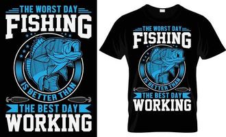 fiske t-shirt design, unik fiske t skjorta design vektor