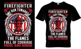 Feuerwehrmann T-Shirt Design, Feuer bekämpfen T-Shirt, Feuerwehrmann T-Shirt. vektor